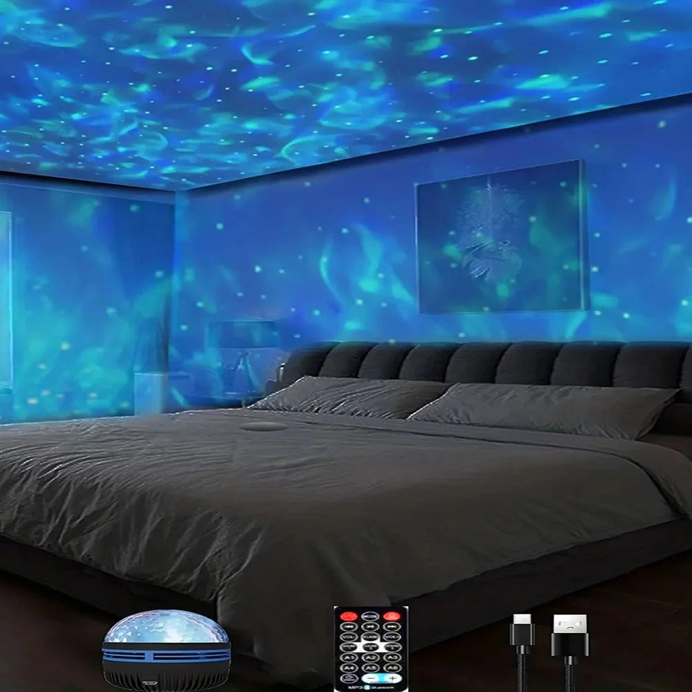 Nebula Ocean: 7-Color Water Wave Projector