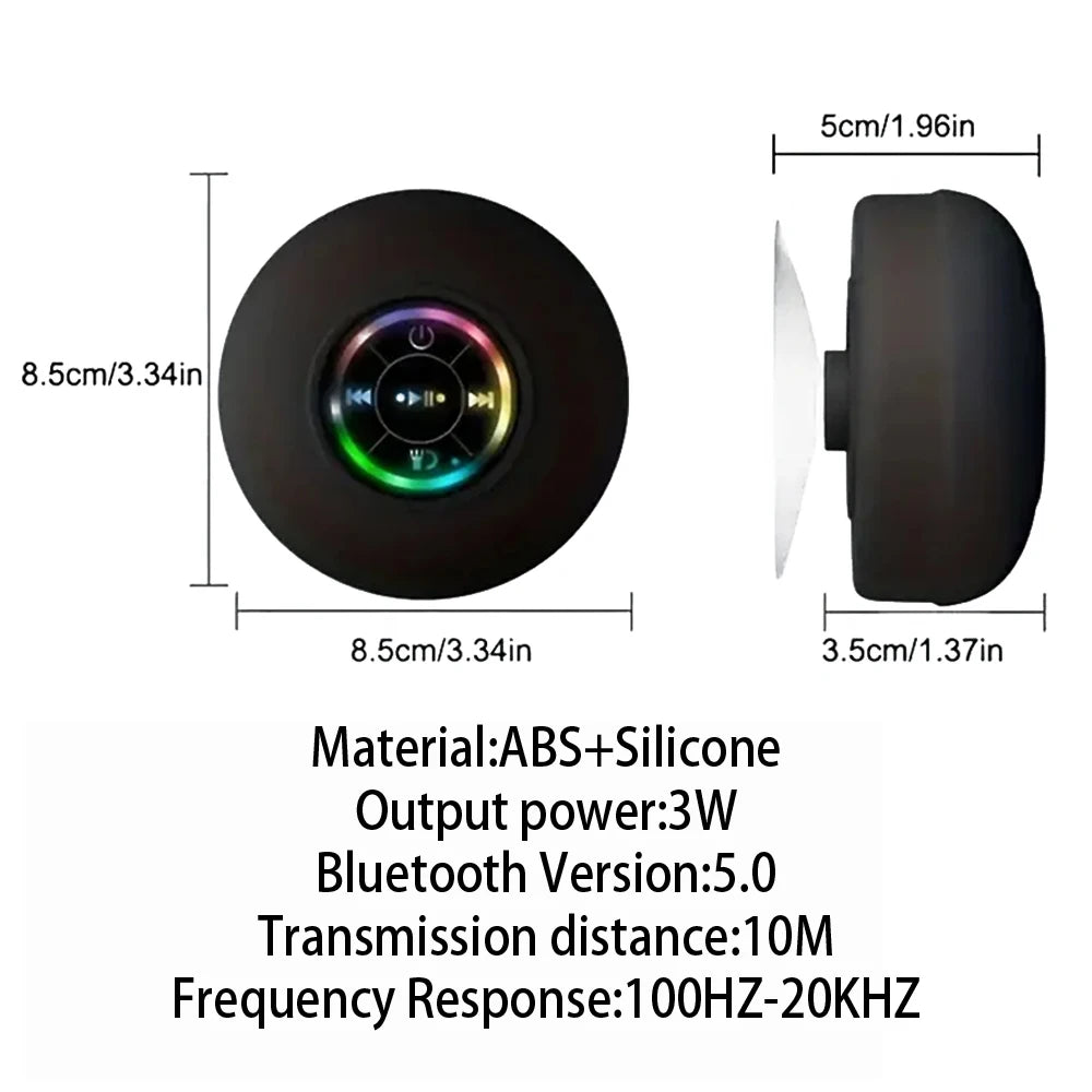 Nebula Glow-Sync: Suction Cup LED Outdoor Speaker