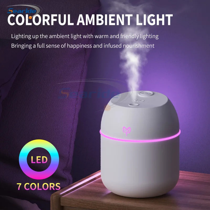 Nebula Glow: Portable LED Air Humidifier & Diffuser