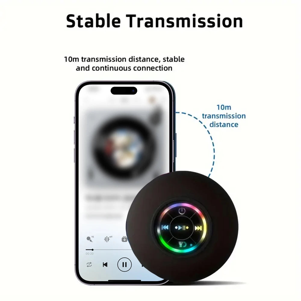 Nebula Glow-Sync: Suction Cup LED Outdoor Speaker