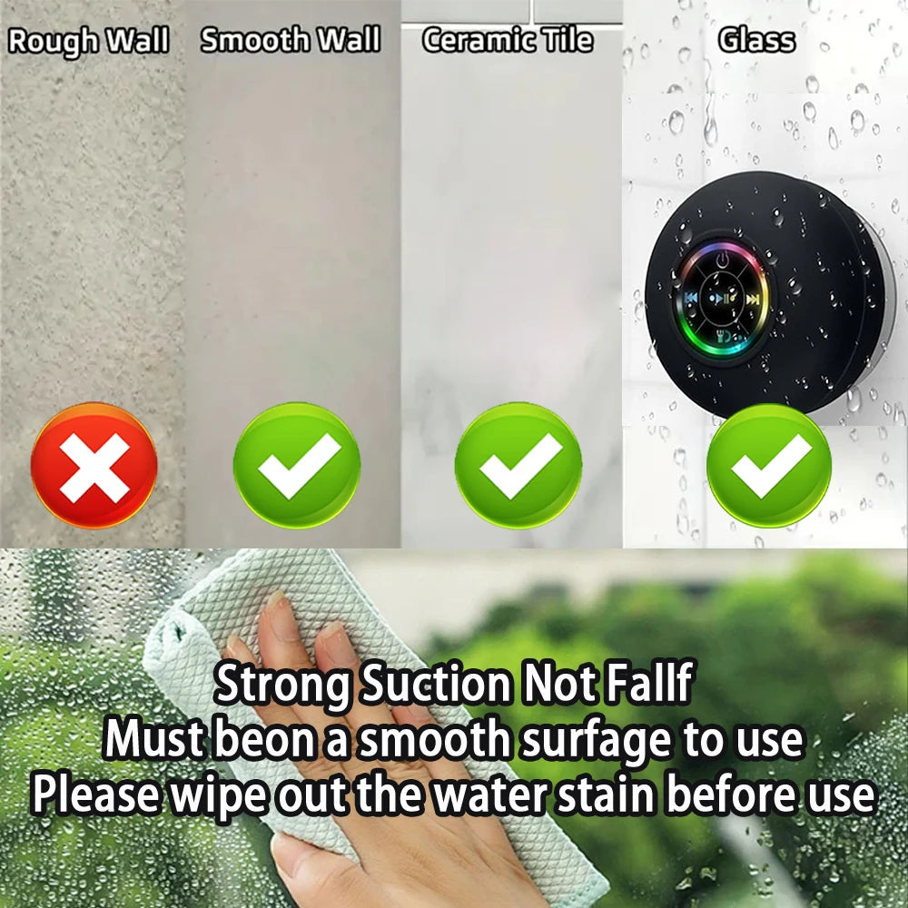 Nebula Glow-Sync: Suction Cup LED Outdoor Speaker